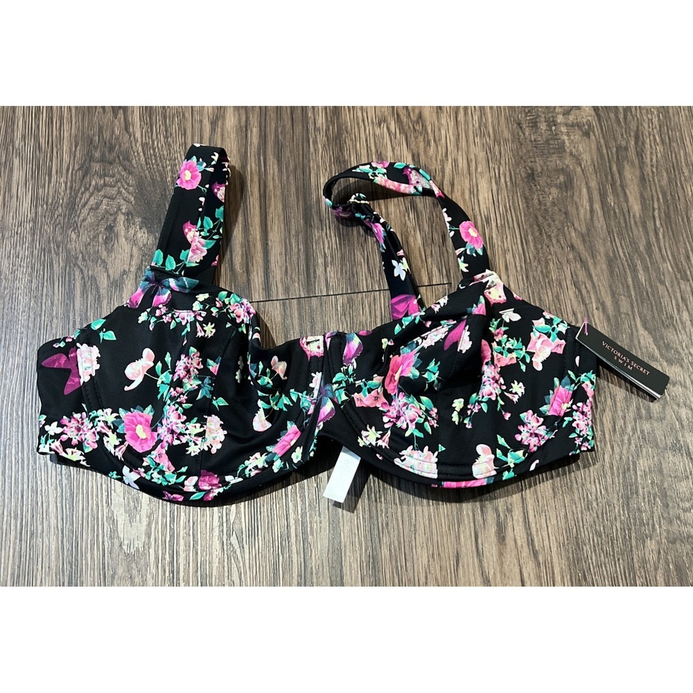 Victorias Secret Swim Essential Wicked Push Up No Pads Bikini Top 38D Black